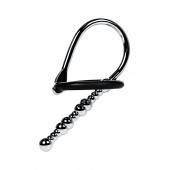 Серебристый уретральный плаг-бусины TOYFA Metal с мягким фиксириющим кольцом - ToyFa - купить с доставкой в Орле