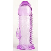 Фиолетовая гелевая насадка с шипами - 13 см. - Toyfa Basic - в Орле купить с доставкой