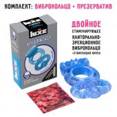 Голубое эрекционное виброкольцо Luxe VIBRO  Дьявол в доспехах  + презерватив - Luxe - в Орле купить с доставкой