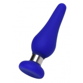 Синяя силиконовая анальная втулка с ограничителем - 10 см. - ToyFa в Орле Синяя силиконовая анальная втулка с ограничителем - 10 см. - ToyFa