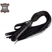 Черная плеть  Ковбой  с ручкой-фаллосом - 55 см. - Sitabella - купить с доставкой в Орле