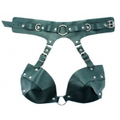 Изумрудная сбруя из ошейника с лифом Ladys Arsenal - БДСМ Арсенал - купить с доставкой в Орле