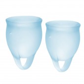 Набор голубых менструальных чаш Feel confident Menstrual Cup - Satisfyer - купить с доставкой в Орле