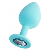 Мятная анальная втулка Brilliant с прозрачным кристаллом - 8 см. - ToyFa - купить с доставкой в Орле