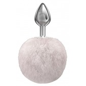 Серебристая анальная пробка с белым пушистым хвостиком Twinkle - Lola Games - купить с доставкой в Орле