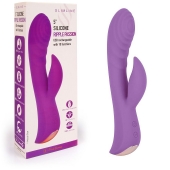 Фиолетовый вибромассажер-кролик 5  Silicone Ripple Passion - 19,1 см. - Erokay