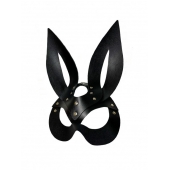 Черная кожаная маска зайки Miss Bunny - БДСМ Арсенал - купить с доставкой в Орле