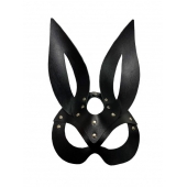 Черная кожаная маска зайки Miss Bunny - БДСМ Арсенал - купить с доставкой в Орле