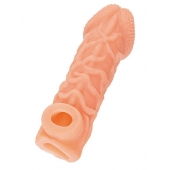 Телесная закрытая насадка с венками Cock Sleeve Size S - 13,8 см. - KOKOS - в Орле купить с доставкой Телесная закрытая насадка с венками Cock Sleeve Size S - 13,8 см. - KOKOS - в Орле купить с доставкой