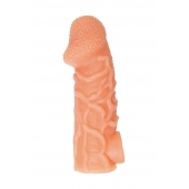 Телесная закрытая насадка с венками Cock Sleeve Size L - 17,6 см. - KOKOS - в Орле купить с доставкой