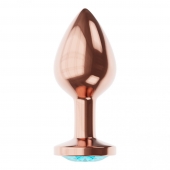 Пробка цвета розового золота с малиновым кристаллом Diamond Topaz Shine L - 8,3 см. - Lola Games - купить с доставкой в Орле