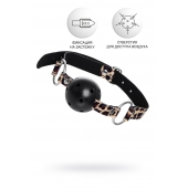 Черный кляп-шар на леопардовых ремешках Anonymo - ToyFa - купить с доставкой в Орле