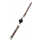 Черный кляп-шар на леопардовых ремешках Anonymo - ToyFa - купить с доставкой в Орле