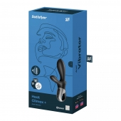 Черный анальный вибратор Heat Climax+ с функцией нагрева - 20,6 см. - Satisfyer - в Орле купить с доставкой