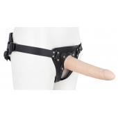 Пустотелый страпон Harness CLASSIC с бандажом - 19,5 см. - LOVETOY (А-Полимер) - купить с доставкой в Орле