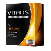 Ребристые презервативы VITALIS PREMIUM ribbed - 3 шт. - Vitalis - купить с доставкой в Орле