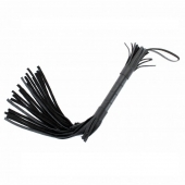 Короткая чёрная плетка из натуральной кожи - БДСМ Арсенал - купить с доставкой в Орле