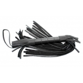 Короткая чёрная плетка из натуральной кожи - БДСМ Арсенал - купить с доставкой в Орле