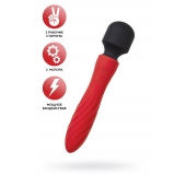 Красно-черный двусторонний вибромассажер Black Red - 21 см. - ToyFa купить в Орле с доставкой в Orgasmix.ru Красно-черный двусторонний вибромассажер Black Red - 21 см. - ToyFa