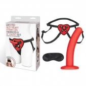 Красный поясной фаллоимитатор Red Heart Strap on Harness   5in Dildo Set - 12,25 см. - Lux Fetish - купить с доставкой в Орле