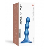Голубая насадка Strap-On-Me Dildo Plug Balls size S - Strap-on-me - купить с доставкой в Орле