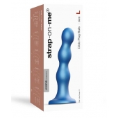 Голубая насадка Strap-On-Me Dildo Plug Balls size L - Strap-on-me - купить с доставкой в Орле