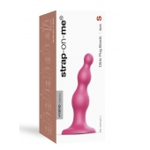 Розовая насадка Strap-On-Me Dildo Plug Beads size S - Strap-on-me - купить с доставкой в Орле