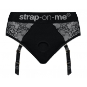 Черные трусики для насадок Diva Lingerie Harness - size M - Strap-on-me - купить с доставкой в Орле