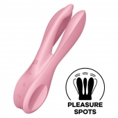 Розовый вибратор Threesome 1 с  пальчиками - Satisfyer в Орле Розовый вибратор Threesome 1 с  пальчиками - Satisfyer