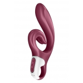 Бордовый вибратор-кролик Love me - 21,2 см. - Satisfyer