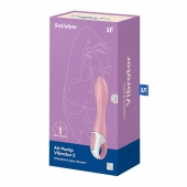 Розовый вибромассажер с функцией расширения Air Pump Vibrator 2 - 20,9 см. - Satisfyer