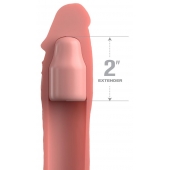 Телесная насадка-удлинитель 2 Inch Silicone X-tension with Strap - 20,3 см. - Pipedream - в Орле купить с доставкой