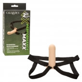 Телесный фаллопротез из силикона Extension with Harness - 15,75 см. - California Exotic Novelties - купить с доставкой в Орле