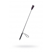 Чёрный стек с кожаной ручкой - 58 см. - Sitabella - купить с доставкой в Орле