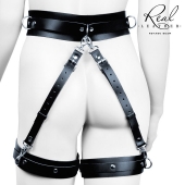 Черный кожаный пояс с гартерами - S-M - Notabu - купить с доставкой в Орле Черный кожаный пояс с гартерами - S-M - Notabu - купить с доставкой в Орле