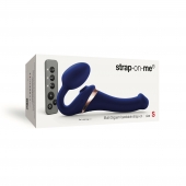 Синий безремневой страпон Multi Orgasm Size S с клиторальной стимуляцией - Strap-on-me - купить с доставкой в Орле