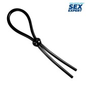Черное силиконовое лассо с шариком для утяжки - Sex Expert - в Орле купить с доставкой
