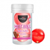 Лубрикант на масляной основе Hot Ball Beija Muito с ароматом шоколада и клубники (2 шарика по 3 гр.) - HotFlowers - купить с доставкой в Орле