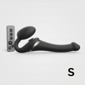 Черный безремневой страпон Multi Orgasm Size S с клиторальной стимуляцией - Strap-on-me - купить с доставкой в Орле