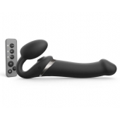 Черный безремневой страпон Multi Orgasm Size L с клиторальной стимуляцией - Strap-on-me - купить с доставкой в Орле