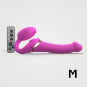 Ярко-розовый безремневой страпон Multi Orgasm Size M с клиторальной стимуляцией - Strap-on-me - купить с доставкой в Орле