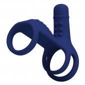 Синяя вибронасадка на пенис Vibrating Penis Sling - Baile - в Орле купить с доставкой
