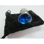 Анальное украшение BUTT PLUG  Small с синим кристаллом - 7 см. - Anal Jewelry Plug - купить с доставкой в Орле Анальное украшение BUTT PLUG  Small с синим кристаллом - 7 см. - Anal Jewelry Plug - купить с доставкой в Орле
