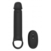 Черная насадка-удлинитель с вибрацией Vibrating Extender With Remote - Dream Toys - в Орле купить с доставкой
