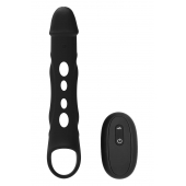 Черная насадка-удлинитель Vibrating Extender With Remote с вибрацией - Dream Toys - в Орле купить с доставкой