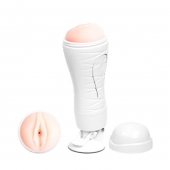 Мастурбатор-вагина Flora White с присоской и 12 режимами вибрации - Baile - в Орле купить с доставкой Мастурбатор-вагина Flora White с присоской и 12 режимами вибрации - Baile - в Орле купить с доставкой