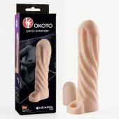 Телесная насадка-удлинитель Okoto со спиралевидным рельефом - 16 см. - Sitabella - в Орле купить с доставкой