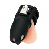 Черная клетка для пениса Silicone Small 2 in Cock Cage With Ball Divider - BlueLine - купить с доставкой в Орле