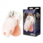 Белая клетка для пениса Silicone Small 2 in Cock Cage With Ball Divider - BlueLine - купить с доставкой в Орле