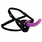 Лиловый поясной страпон Navigator Silicone G-Spot Dildo with Harness - 17,8 см. - XR Brands - купить с доставкой в Орле